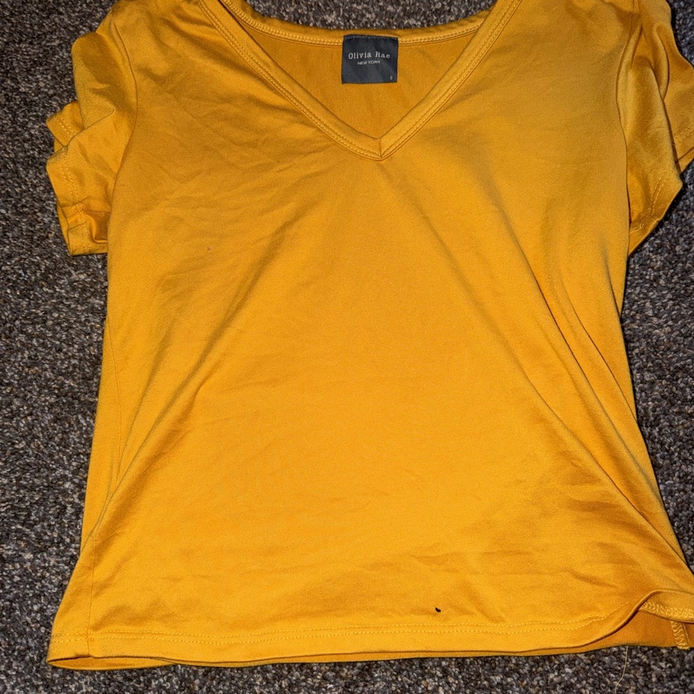 Olivia Rae Sunny Yellow V-Neck Tee